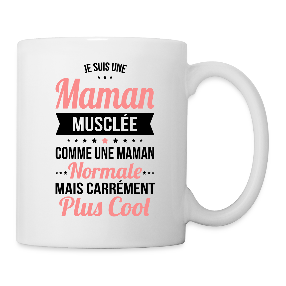 Mug blanc - Maman musclée plus cool - blanc