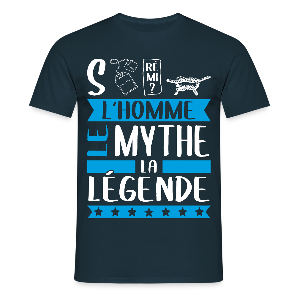 T-shirt homme Stéphane rébus – L’homme, le mythe, la légende - marine