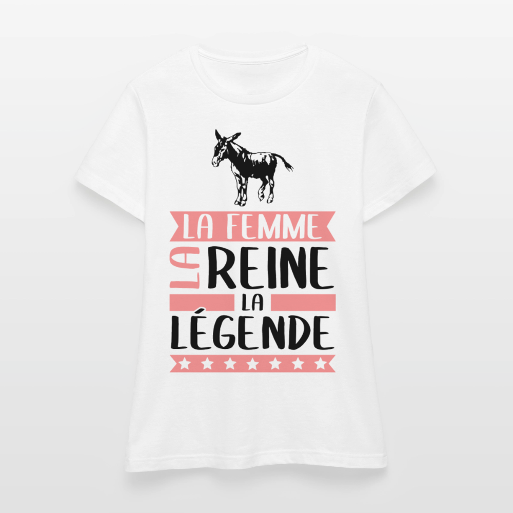 T-shirt femme coloris clair Anne rébus – La femme, la reine, la légende - blanc
