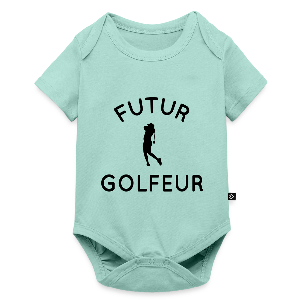 Body Bébé bio manches courtes - Futur golfeur - menthe 