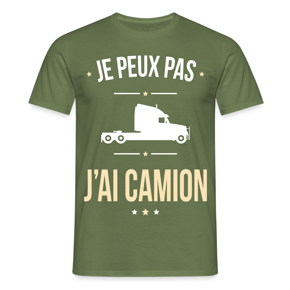 T-shirt Homme - Je peux pas j'ai Camion - vert militaire