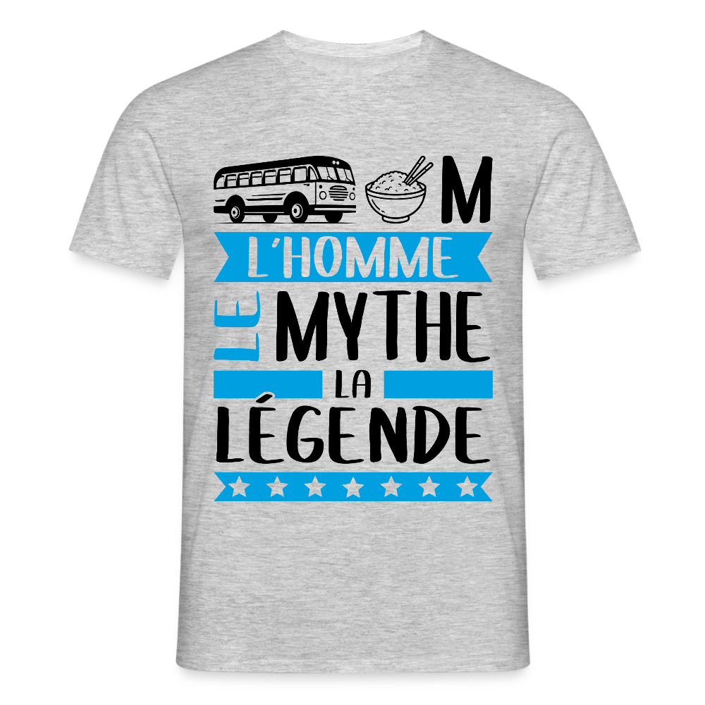T-shirt homme coloris clair Karim en rébus – L’homme, le mythe, la légende - gris chiné