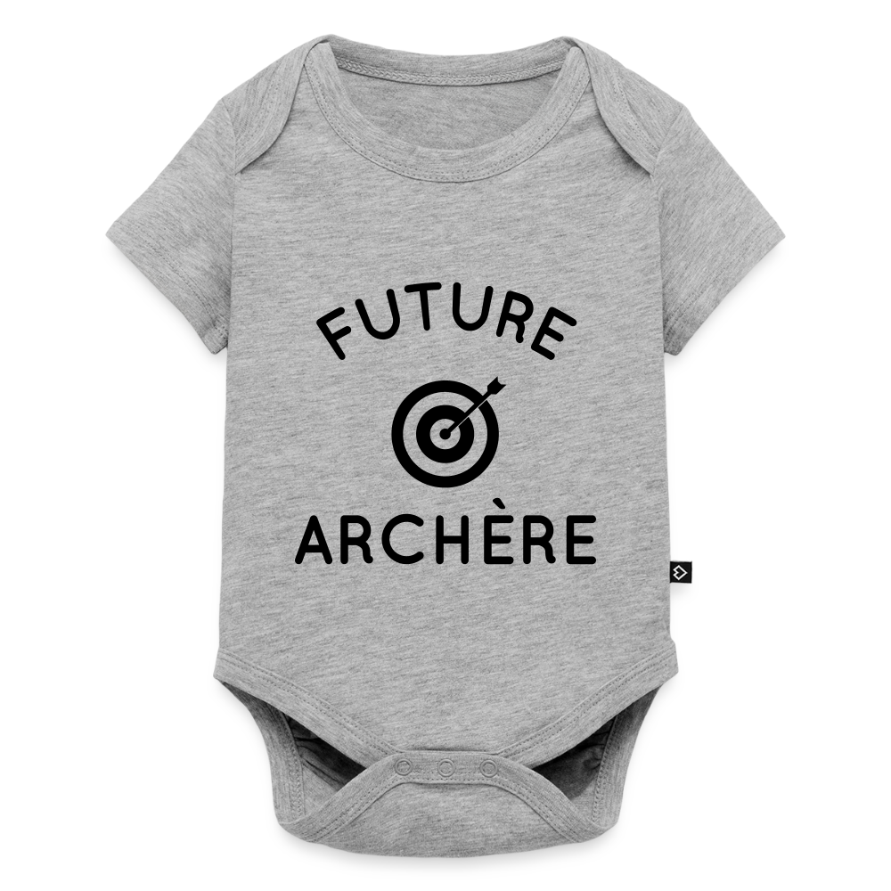 Body Bébé bio manches courtes - Future archère - gris chiné