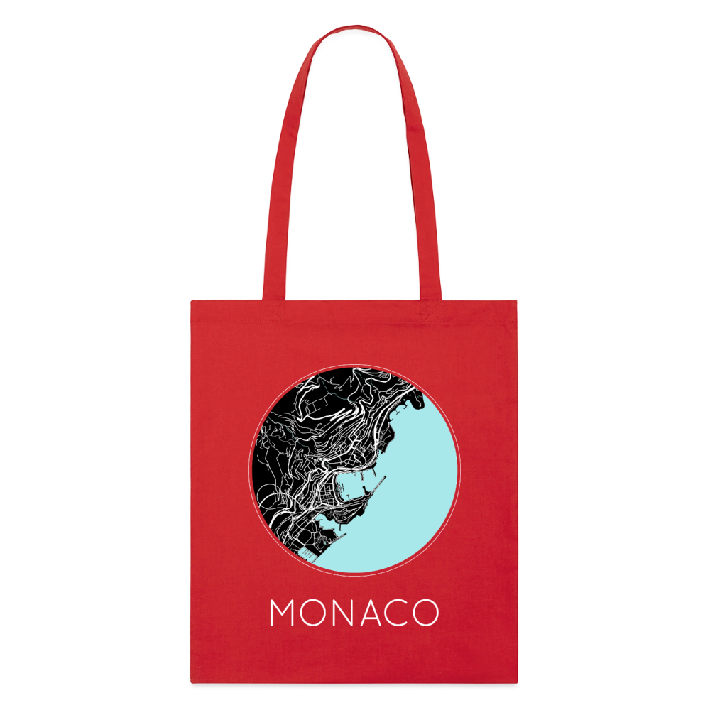 Tote Bag Monaco Bio – Plan de Monaco - rouge