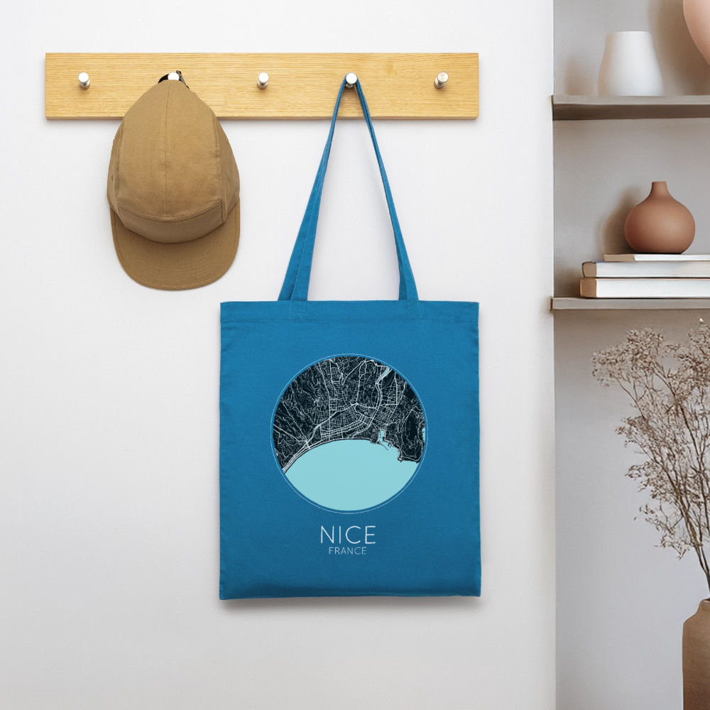 Tote Bag Nice Bio – Plan de Nice - bleu royal