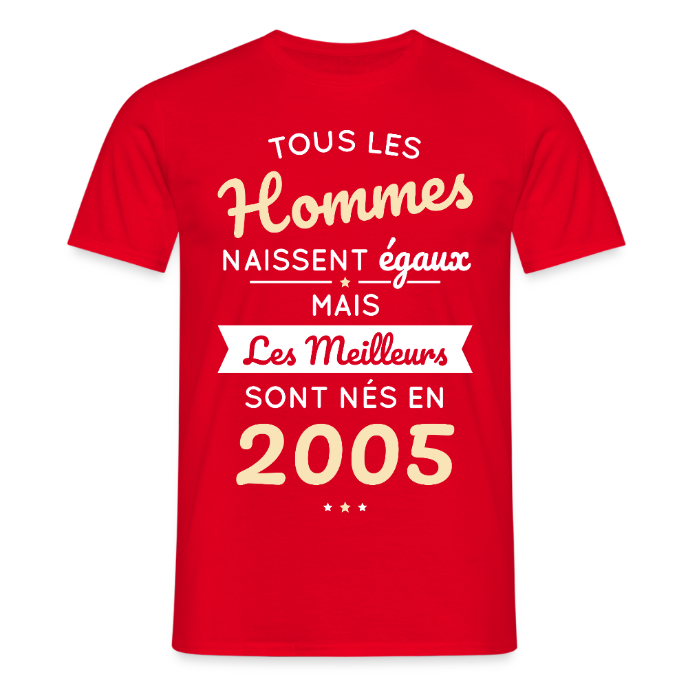 T-shirt Homme - Anniversaire 20 Ans - Les meilleurs sont nés en 2005 - rouge