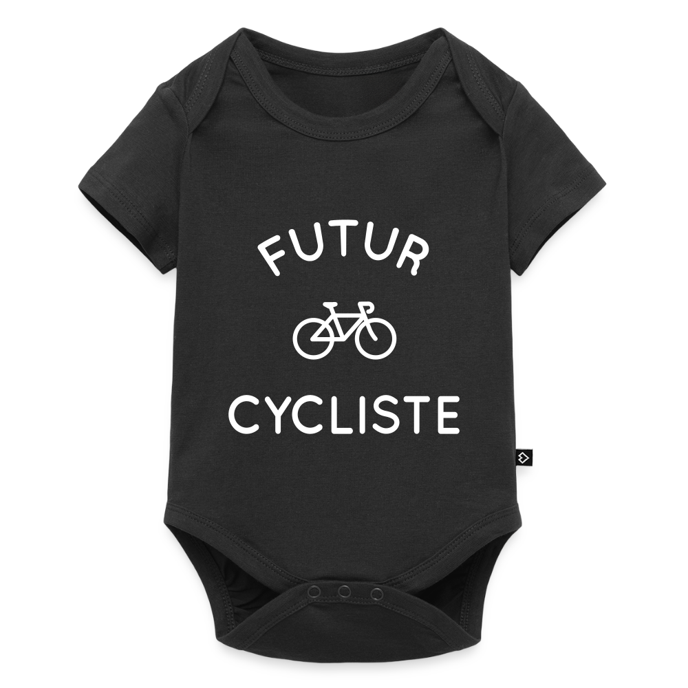 Body Bébé bio manches courtes - Futur cycliste - noir