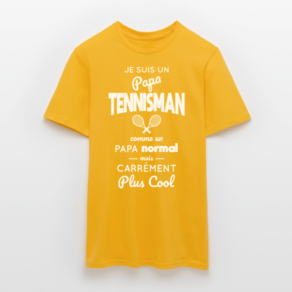 T-shirt Homme - Papa tennisman plus cool - jaune