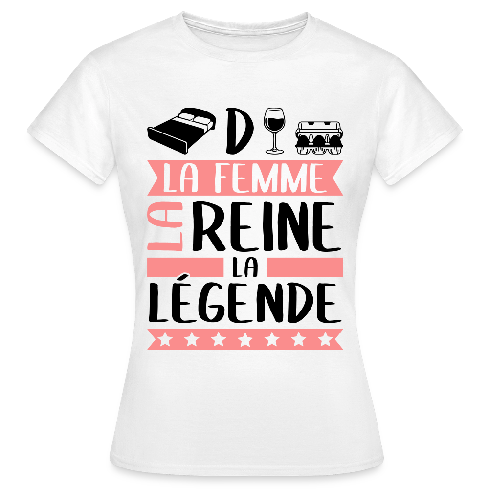 T-shirt femme coloris clair Lidwine rébus – La femme, la reine, la légende - blanc