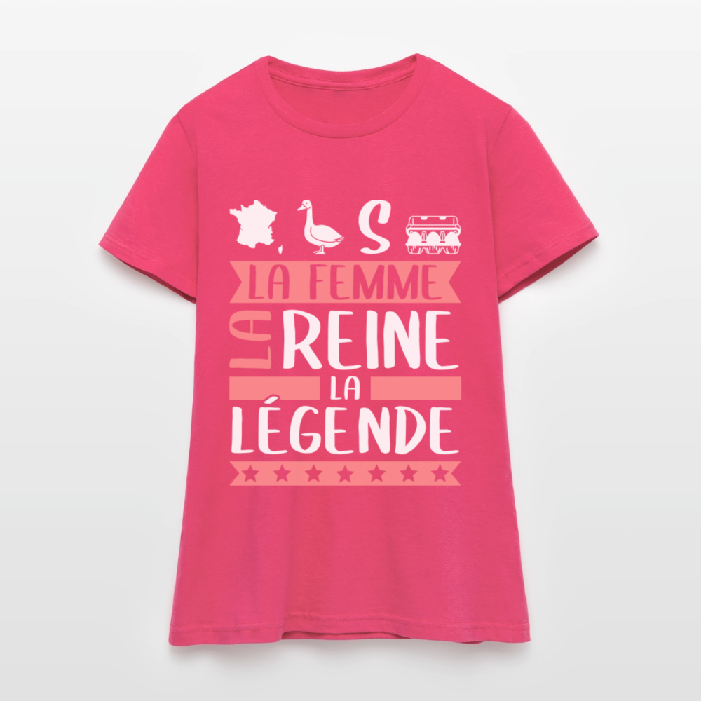 T-shirt femme Françoise rébus – La femme, la reine, la légende - rose azalée