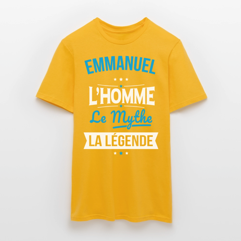 T-shirt Homme - Emmanuel - l'Homme - le Mythe - la Légende - jaune