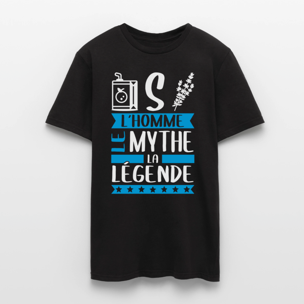 T-shirt homme Justin rébus – L’homme, le mythe, la légende - noir