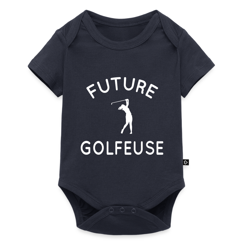 Body Bébé bio manches courtes - Future golfeuse - bleu marine