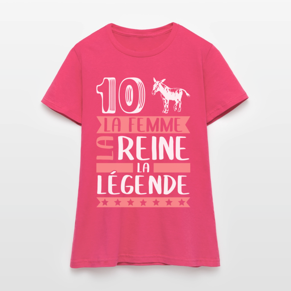 T-shirt femme Diane rébus – La femme, la reine, la légende - rose azalée
