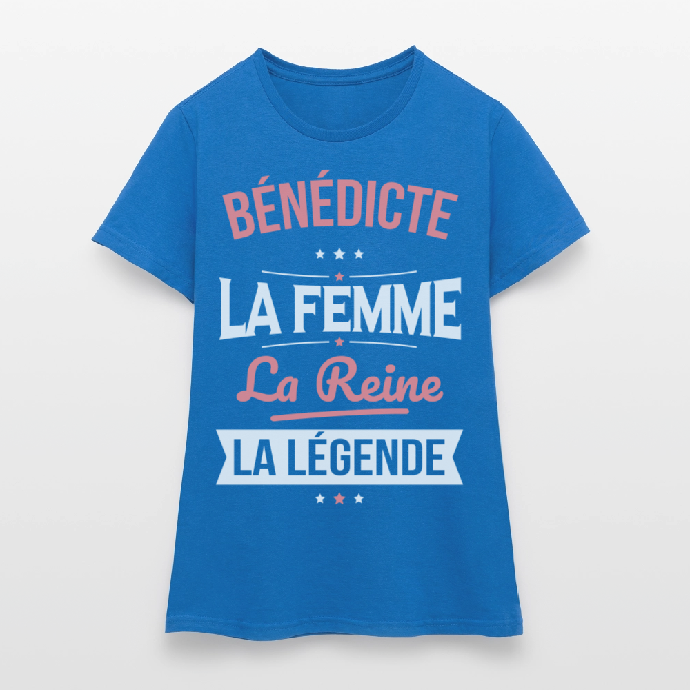 T-shirt Femme - Bénédicte - la Femme - la Reine - la Légende - bleu royal