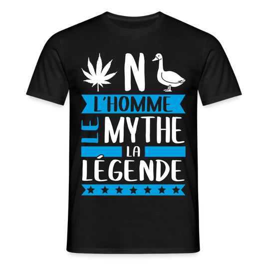 T-shirt homme Benoît rébus – L’homme, le mythe, la légende - noir