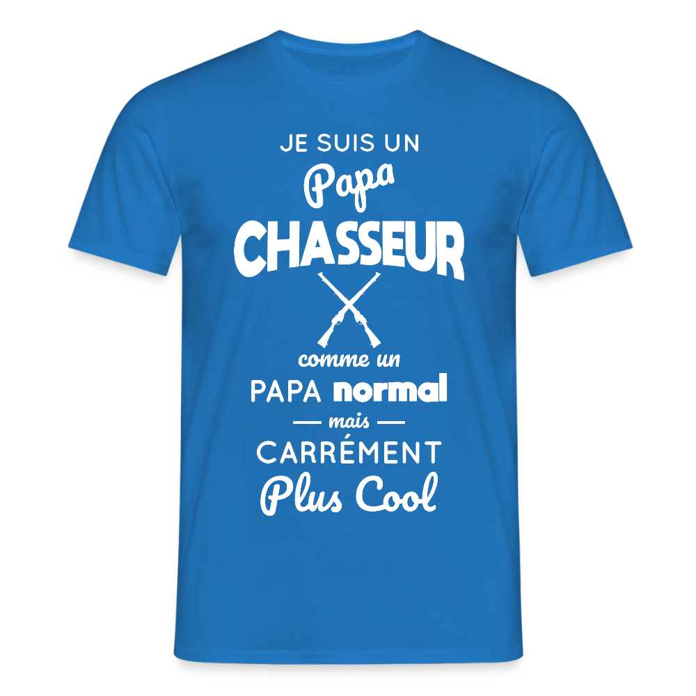 T-shirt Homme - Papa chasseur plus cool - bleu royal