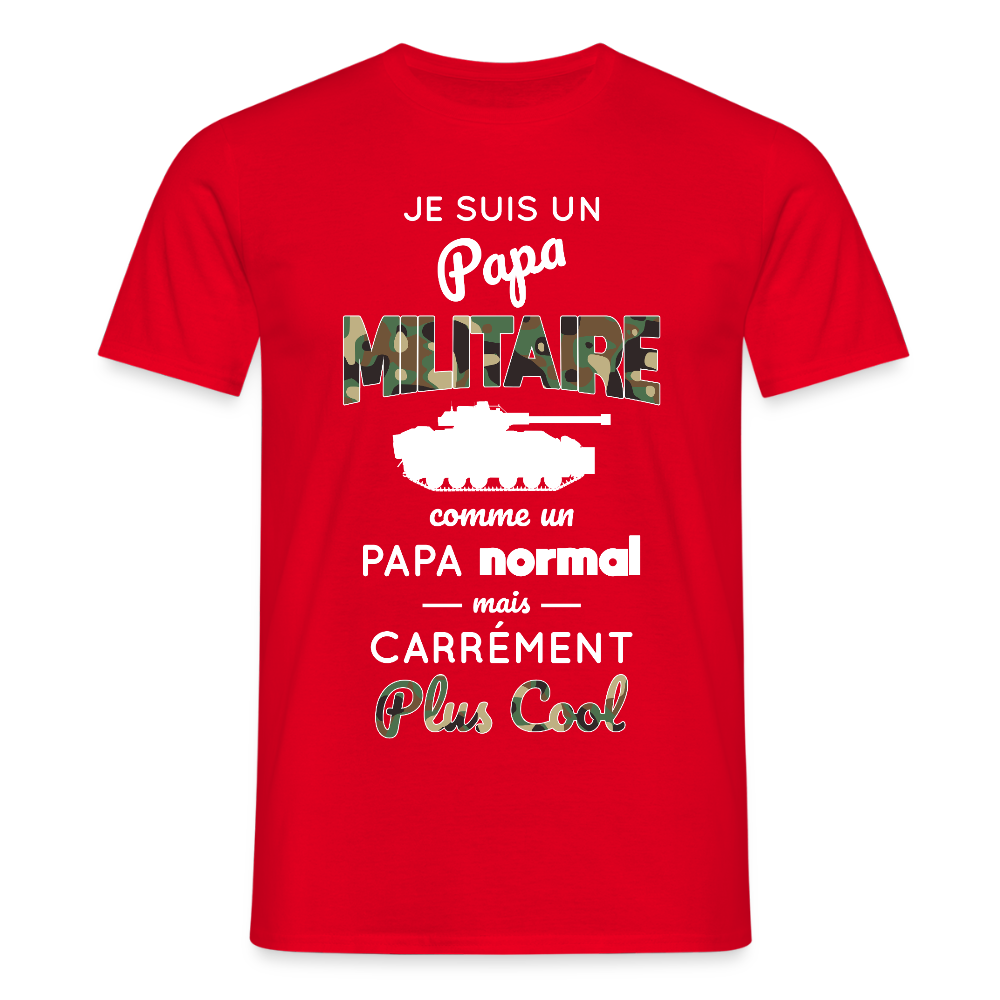 T-shirt Homme - Papa militaire plus cool - rouge