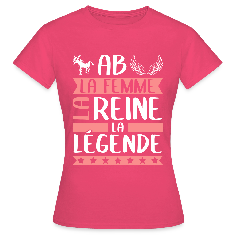 T-shirt femme Annabelle rébus – La femme, la reine, la légende - rose azalée