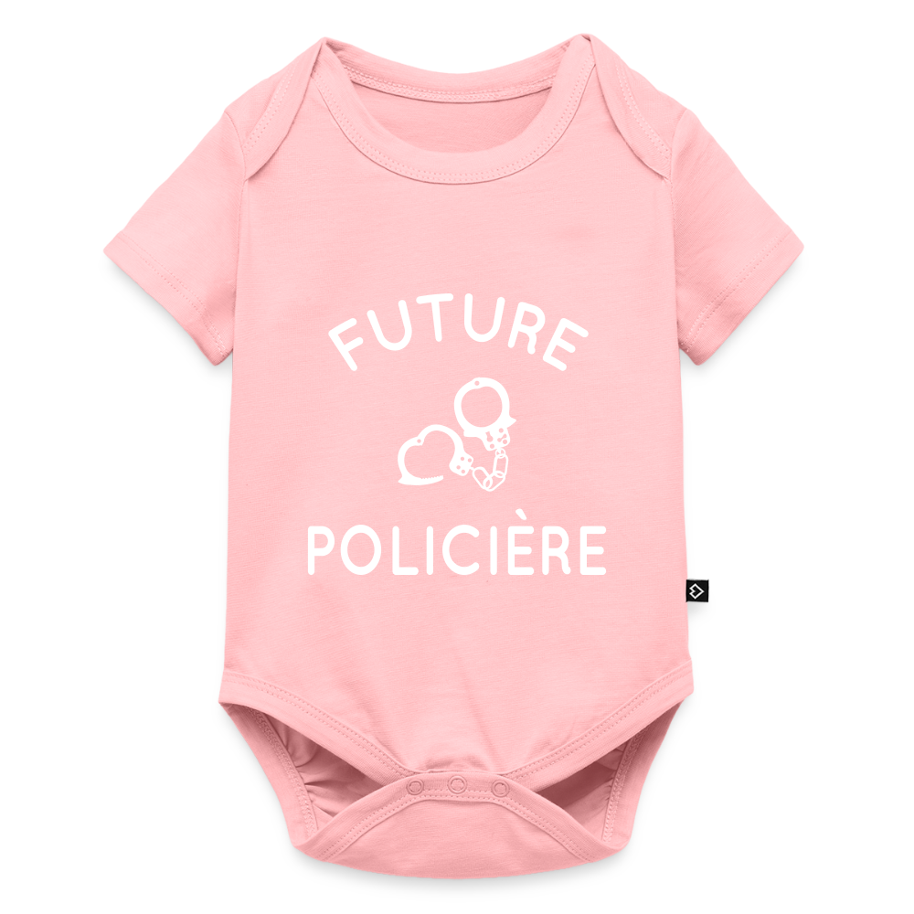 Body Bébé bio manches courtes - Future policière - rose