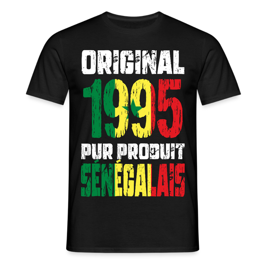 T-shirt Homme - Anniversaire 30 Ans - Original 1995 - Pur produit Sénégalais - noir