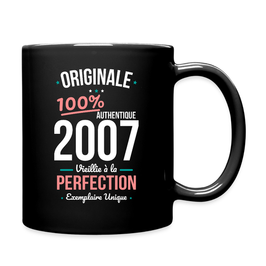 Mug uni - Anniversaire 18 Ans - Originale 2007 - noir