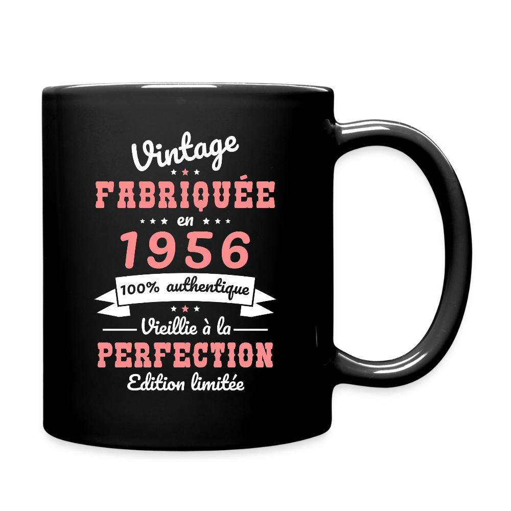 Mug anniversaire femme 70 ans – Vintage 1956 - noir