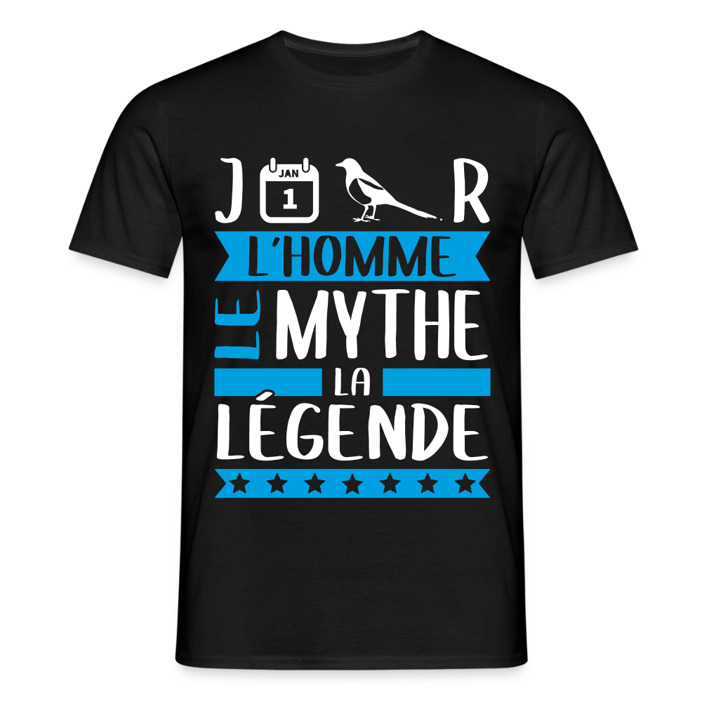 T-shirt homme Jean-Pierre rébus – L’homme, le mythe, la légende - noir