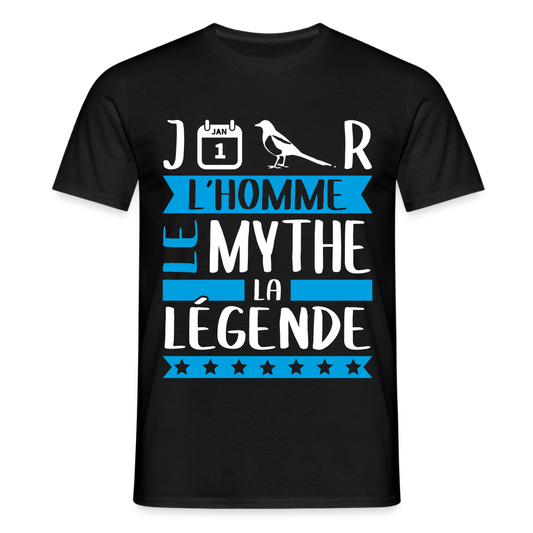 T-shirt homme Jean-Pierre rébus – L’homme, le mythe, la légende - noir