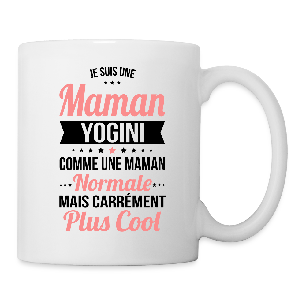 Mug blanc - Maman yogini plus cool - blanc