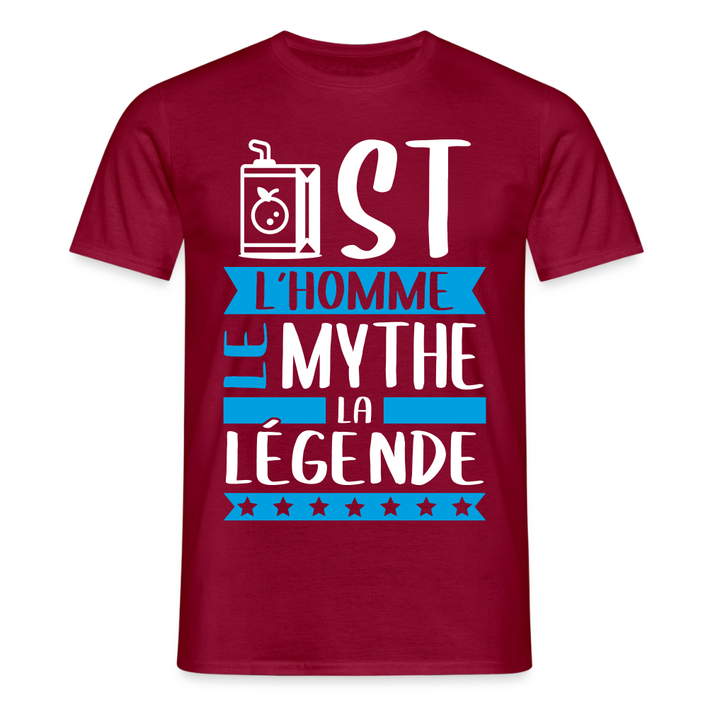 T-shirt homme Juste rébus – L’homme, le mythe, la légende - rouge brique