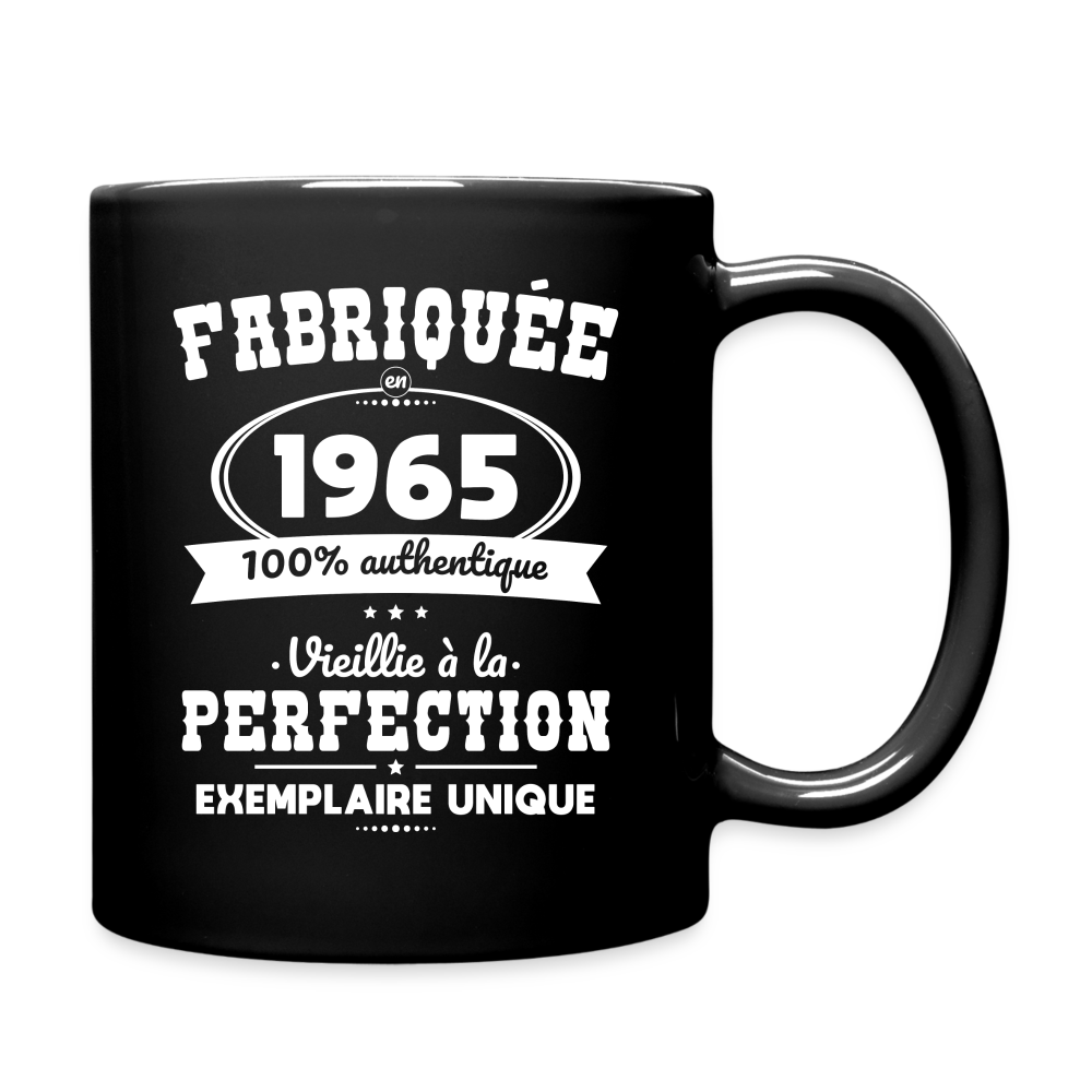 Mug uni - Anniversaire 60 Ans - Fabriquée en 1965 - noir