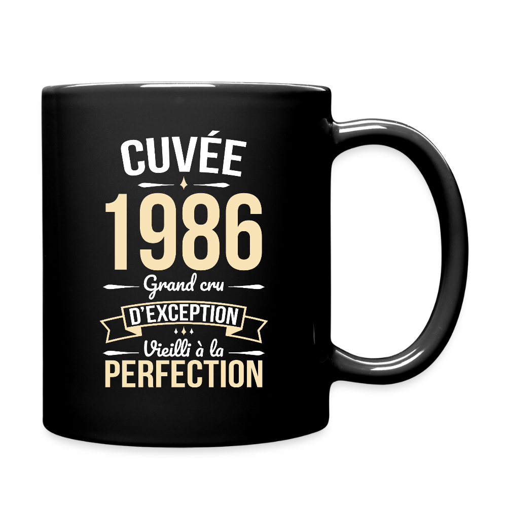 Mug anniversaire homme 40 ans – Cuvée 1986, Grand cru d’exception - noir