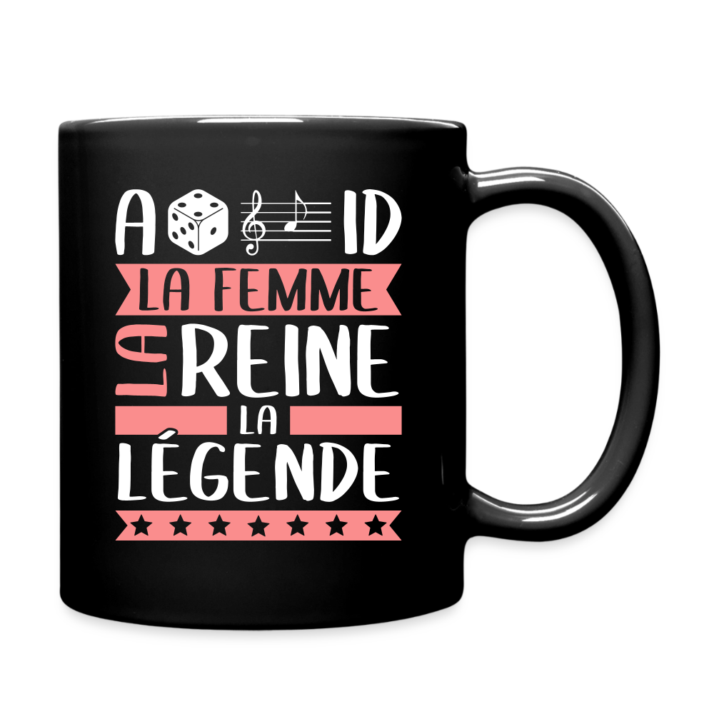 Mug uni Adélaïde rébus – La femme, la reine, la légende - noir