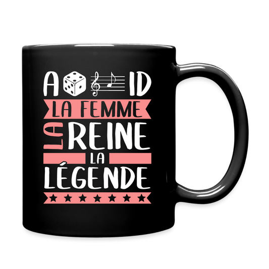 Mug uni Adélaïde rébus – La femme, la reine, la légende - noir