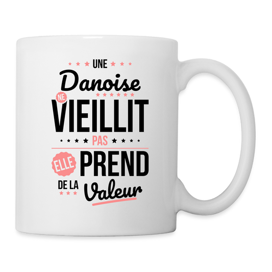 Mug blanc - Une Danoise ne vieillit pas - blanc