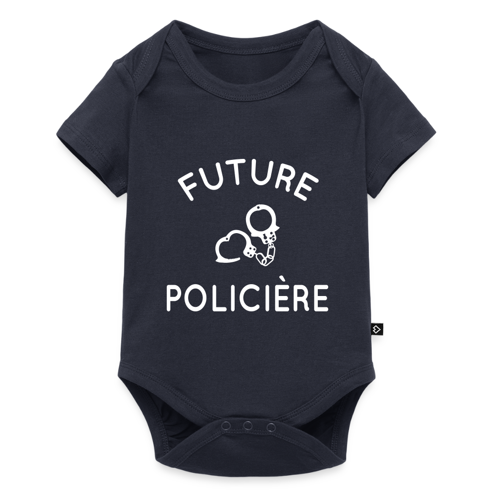 Body Bébé bio manches courtes - Future policière - bleu marine