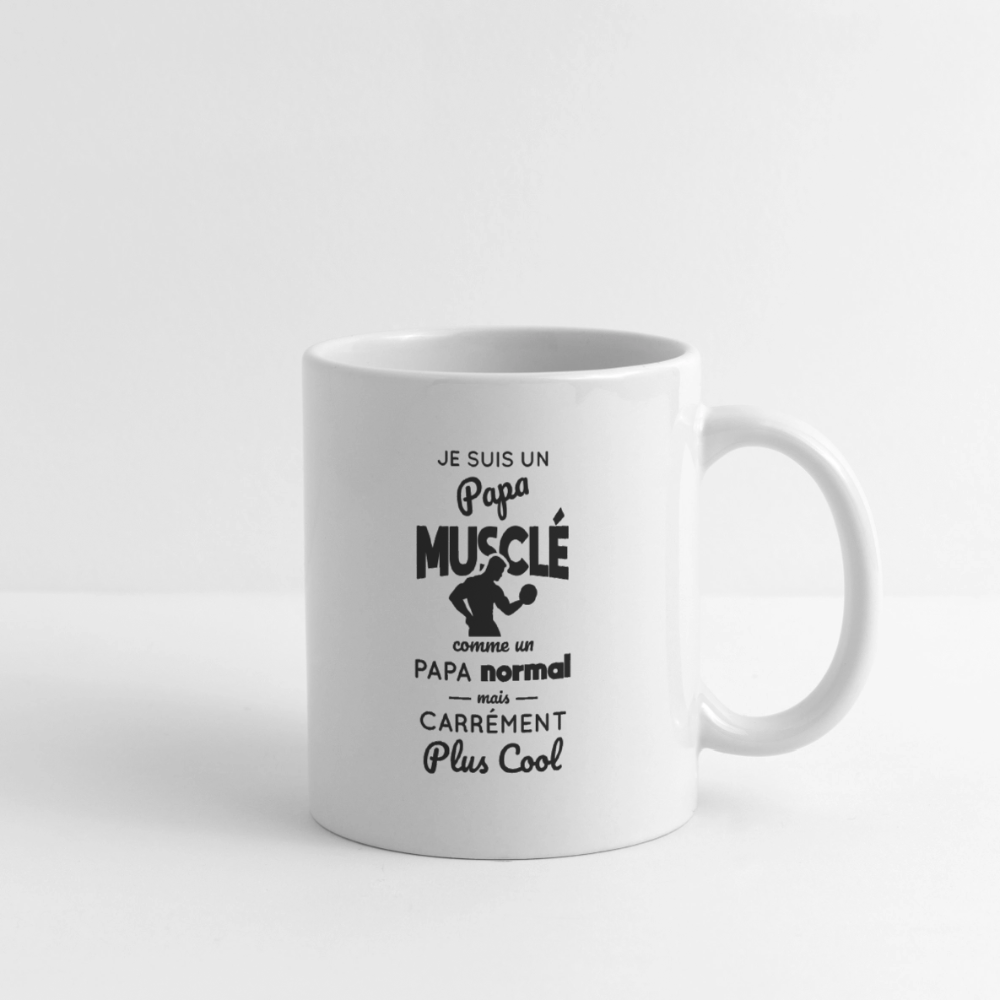 Mug blanc - Papa musclé plus cool - blanc
