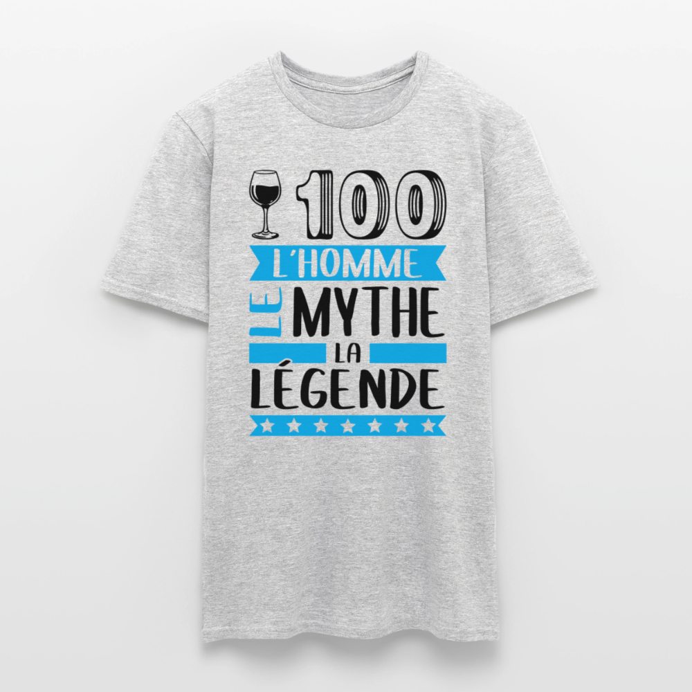 T-shirt homme coloris clair Vincent rébus – L’homme, le mythe, la légende - gris chiné