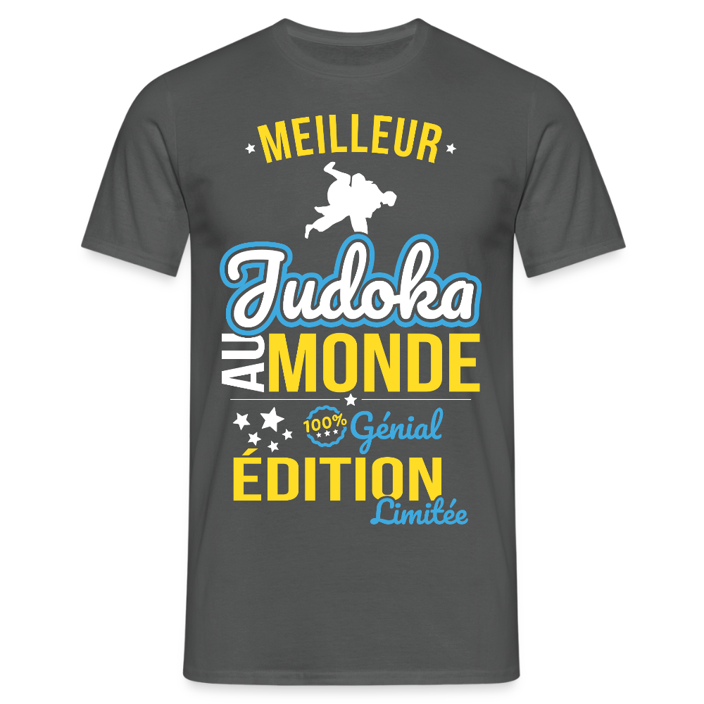 T-shirt Homme - Meilleur Judoka au monde - 100% génial - charbon
