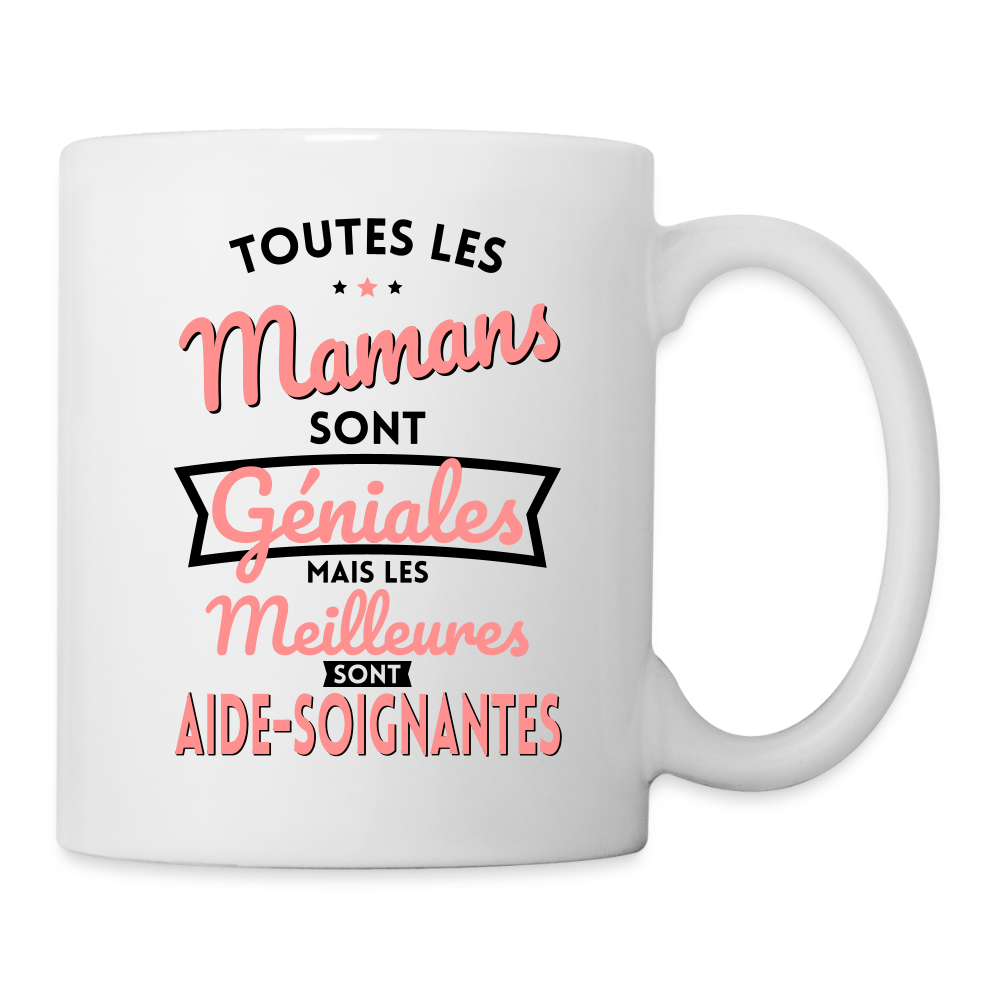 Mug blanc - Mamans géniales - Meilleures sont aide-soignantes - blanc