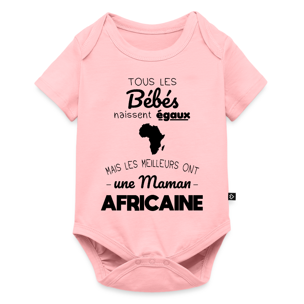 Body Bébé bio manches courtes - Les Meilleurs Ont Une Maman Africaine - rose