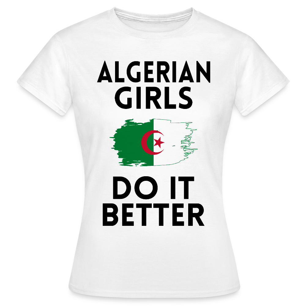 T-shirt femme coloris clair - Algerian Girls Do It Better - blanc