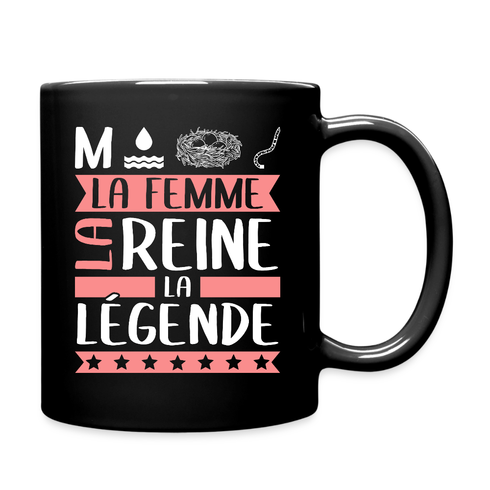 Mug uni Monique rébus – La femme, la reine, la légende - noir