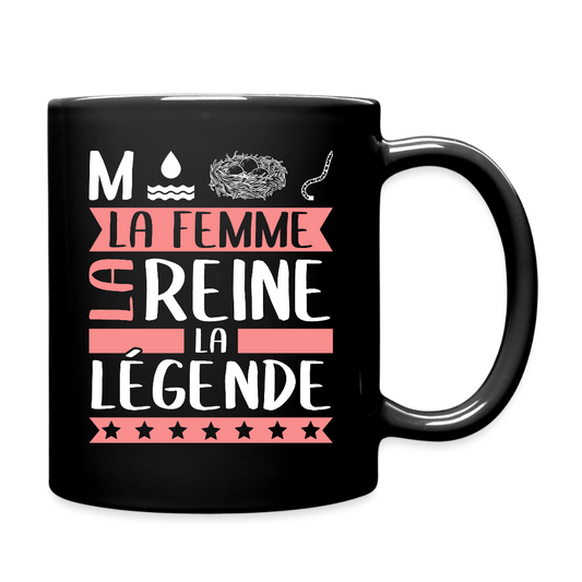 Mug uni Monique rébus – La femme, la reine, la légende - noir