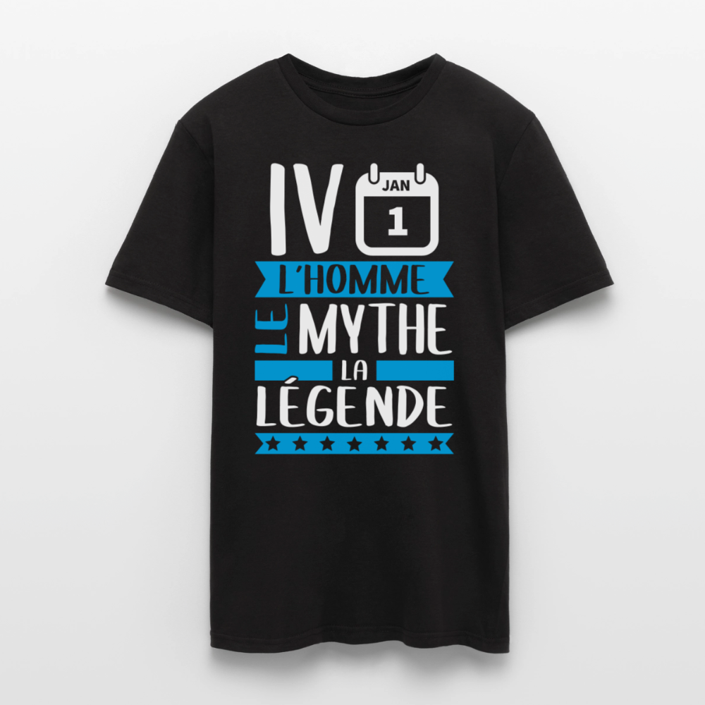 T-shirt homme Yvan rébus – L’homme, le mythe, la légende - noir