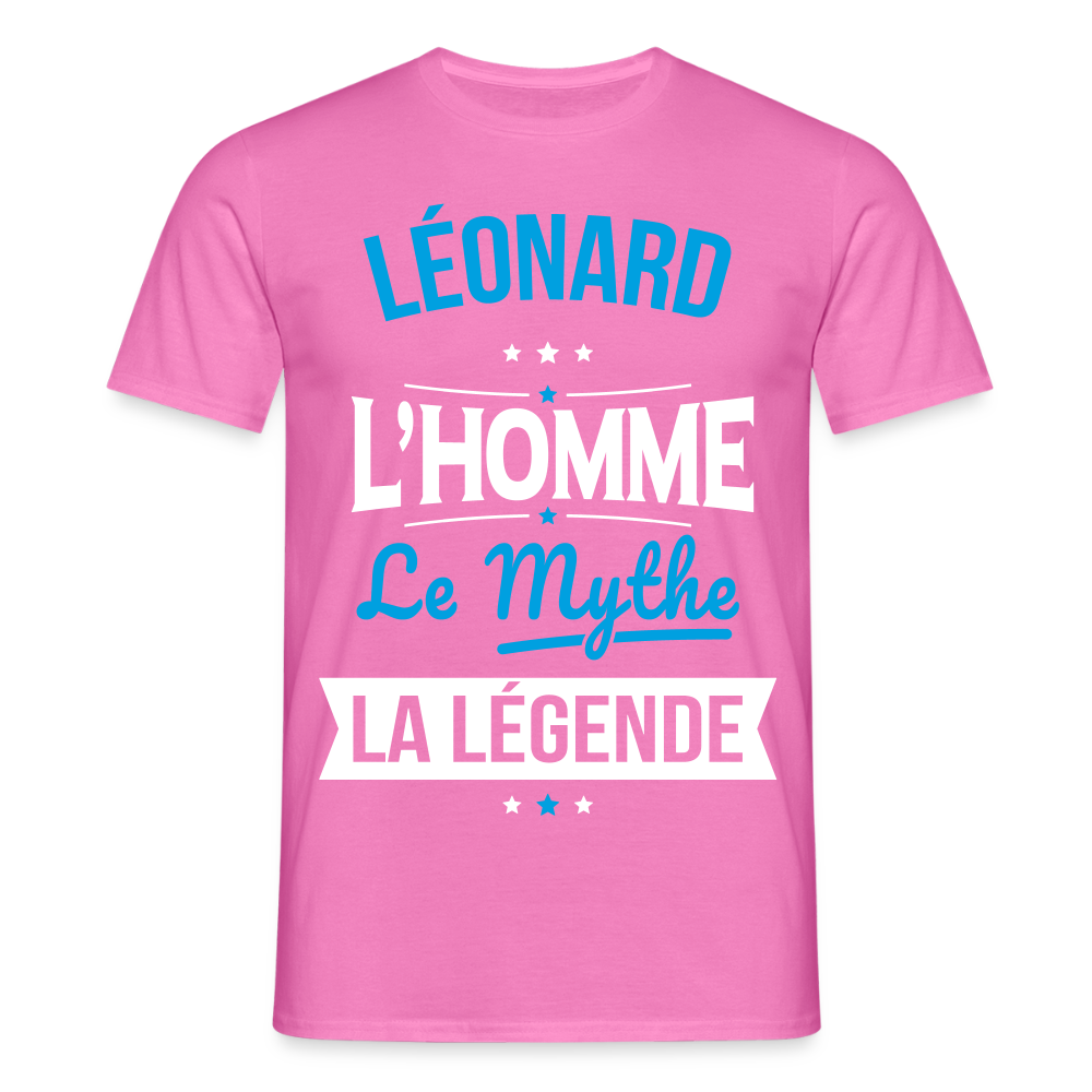T-shirt Homme - Léonard - l'Homme - le Mythe - la Légende - rose