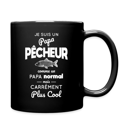 Mug uni - Papa pêcheur plus cool - noir