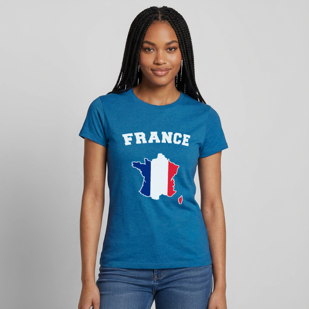 T-shirt Femme - France - bleu saphir antique chiné