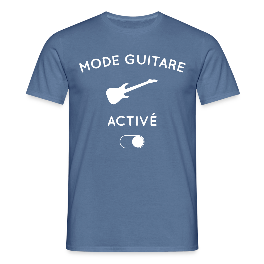 T-shirt Homme - Mode guitare activé - bleu pigeon 